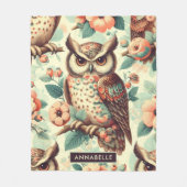  Schattige uilenpatroon Fleece Deken (Voorkant)