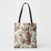 Schattige uilenpatroon Tote Bag (Voorkant)