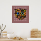 schattige uilvogel poster (Keuken)
