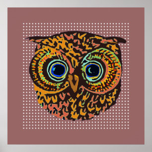 schattige uilvogel poster