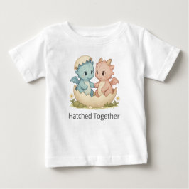 Schattige Uitgekomen Samen Twin Baby Dragons T-shi