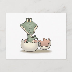 schattige uitkomende baby alligator briefkaart