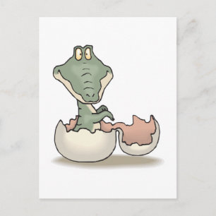 schattige uitkomende baby alligator briefkaart
