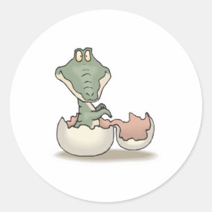 schattige uitkomende baby alligator ronde sticker