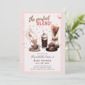 Schattige uitnodiging Coffee Pot Baby shower Brunc (Staand voorkant)