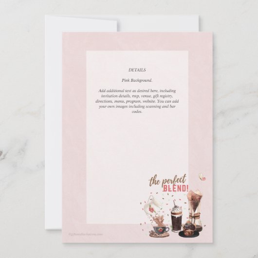 Schattige uitnodiging Coffee Pot Baby shower Brunc (Achterkant)