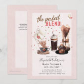 Schattige uitnodiging Coffee Pot Baby shower Brunc (Voorkant / Achterkant)