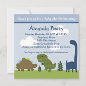 Schattige uitnodiging Dinosaur/Dino Baby shower (Voorkant)