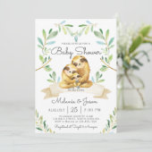 Schattige uitnodiging tot Baby shower met sleuf (Staand voorkant)