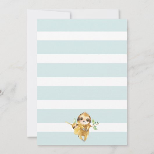 Schattige uitnodiging tot Baby shower met sleuf (Achterkant)