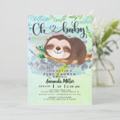 Schattige uitnodiging tot Baby shower met sleuf (Staand voorkant)