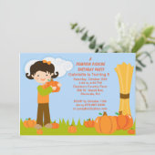 Schattige uitnodiging van de Birthday Partij voor  (Staand voorkant)