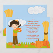 Schattige uitnodiging van de Birthday Partij voor  (Voorkant / Achterkant)