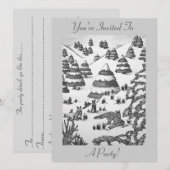 schattige uitnodiging voor de wintersneeuwscrisis  (Voorkant / Achterkant)