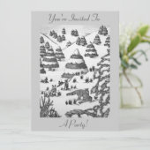 schattige uitnodiging voor de wintersneeuwscrisis  (Staand voorkant)