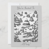 schattige uitnodiging voor de wintersneeuwscrisis  (Voorkant)