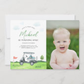 Schattige uitnodiging voor golfverjaardagsfoto (Voorkant)