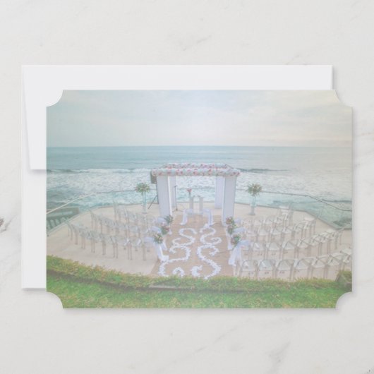 Schattige uitnodiging voor het beach bruiloft (Achterkant)