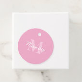 Schattige uitziende cursieve naam & monogram | Roz Bedankjes Labels (In situ)