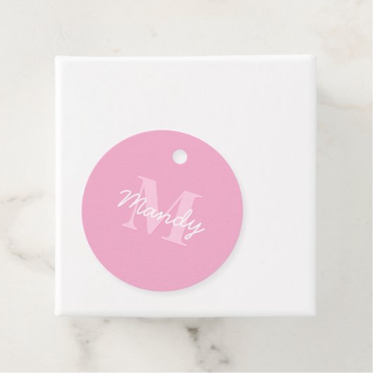 Schattige uitziende cursieve naam & monogram | Roz Bedankjes Labels (In situ)