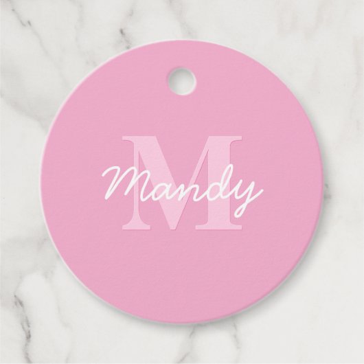 Schattige uitziende cursieve naam & monogram | Roz Bedankjes Labels (Voorkant)