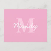 Schattige uitziende cursieve naam & monogram | Roz Briefkaart (Voorkant)