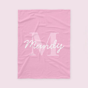 Schattige uitziende cursieve naam & monogram   Roz Fleece Deken