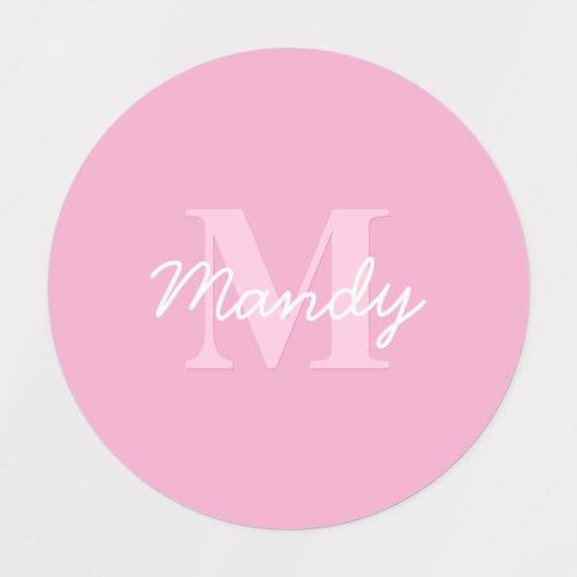 Schattige uitziende cursieve naam & monogram | Roz Labels (Design 1)