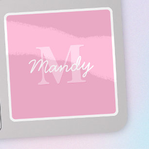 Schattige uitziende cursieve naam & monogram   Roz Sticker