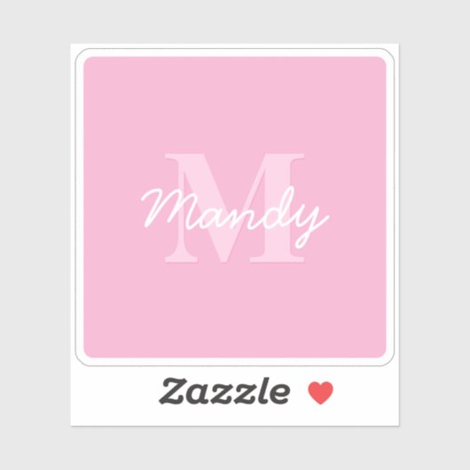 Schattige uitziende cursieve naam & monogram | Roz Sticker (Vel)