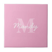 Schattige uitziende cursieve naam & monogram | Roz Tegeltje (Voorkant)