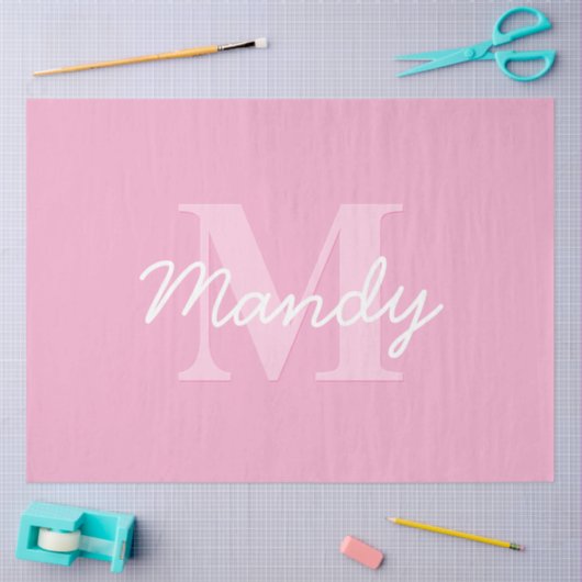 Schattige uitziende cursieve naam & monogram | Roz Tissuepapier (Craft)