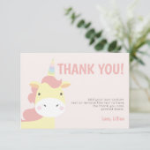 Schattige Unicorn Bedankt voor je kaarten (Staand voorkant)