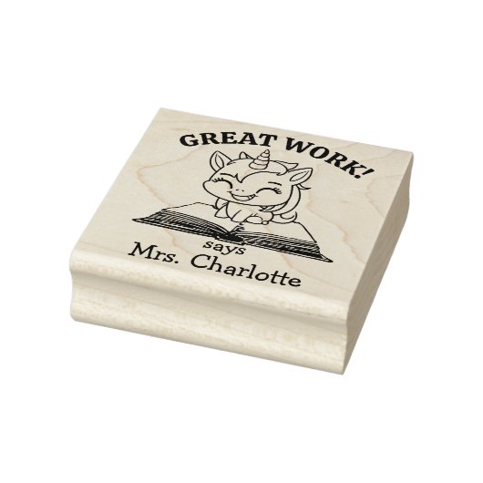 Schattige Unicorn Custom Teacher Classroom Geweldi Rubberstempel (Stempel)