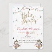 Schattige Unicorn, de Uitnodiging van het Baby sho (Voorkant)