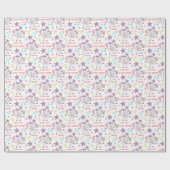 Schattige unicorn naar de sterren en de rug cadeaupapier (Vlak)