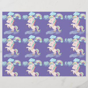 Schattige Unicorns, regenbogen, plakboekpapier Flyer