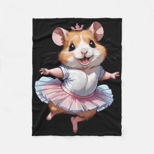 Schattige uniek en modern hamsterballet en balleri fleece deken (Voorkant)