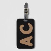 Schattige Uniek Initiaal Monogram Gepersonaliseerd Bagagelabel (Voorkant (verticaal))