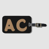 Schattige Uniek Initiaal Monogram Gepersonaliseerd Bagagelabel (Voorkant (horizontaal))