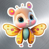 Schattige Uniek Meisje Vlinder Cartoon Graphic Sticker