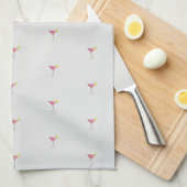 Schattige Uniek Roze Cocktail Patroon Grijs Theedoek (Quarter Fold)