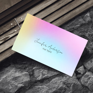 Schattige Unieke Holografische Pastel Regenboog Ha Visitekaartje