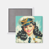 Schattige uniform pin-up magneet (Voorkant / Achterkant)