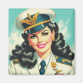 Schattige uniform pin-up magneet (Voorkant)