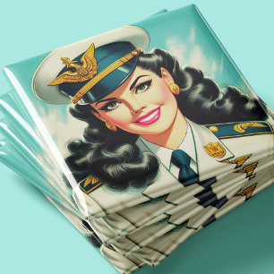 Schattige uniform pin-up magneet