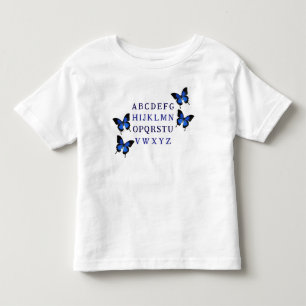 Schattige Unisex alfabet vlinder peuter T-shirt