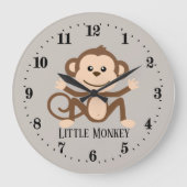 schattige unisex baby aap decoklok grote klok (Voorkant)