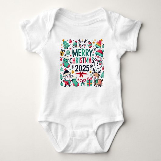 "Schattige Unisex Baby Christmas Bodysuit" Romper (Voorkant)