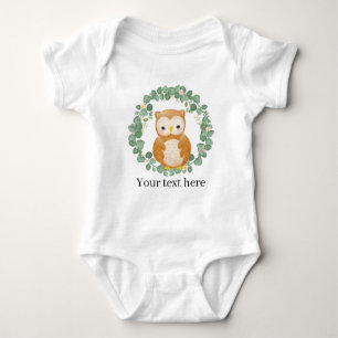 schattige unisex baby uil voegt tekst toe romper